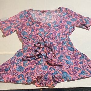 Simply Southern Pink and Blue Marine Pattern Romper